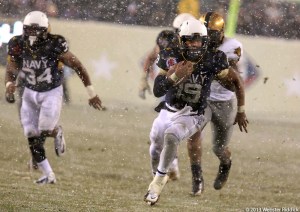 Navy's Keenan Reynolds set a new record for rushing touchdowns by a quarterback. Photo by Webster Riddick. 